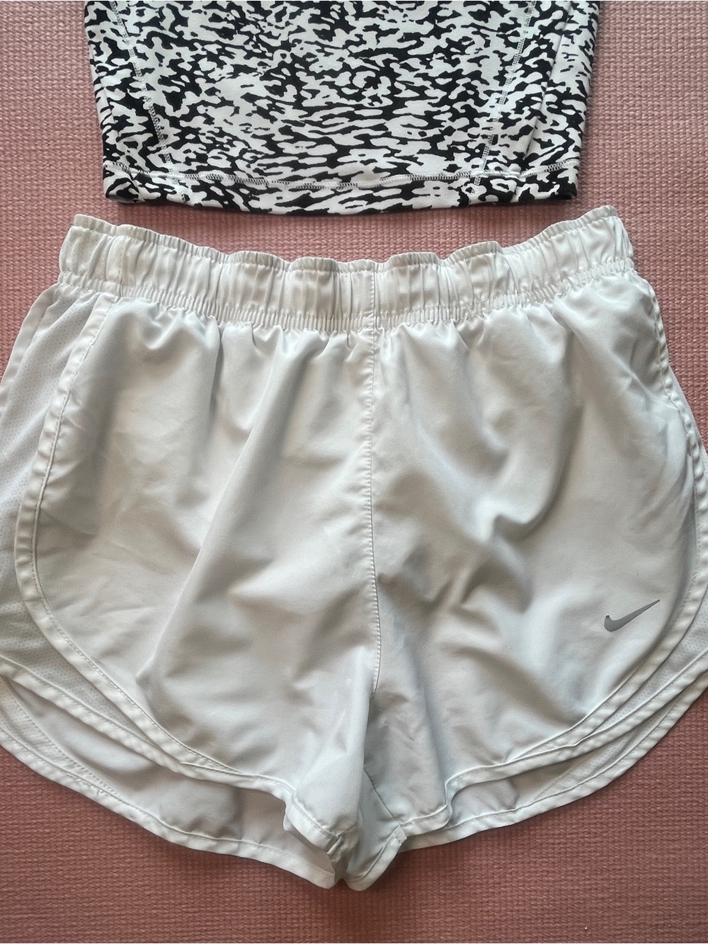 Nike White Women's Athletic Running Shorts with Swoosh